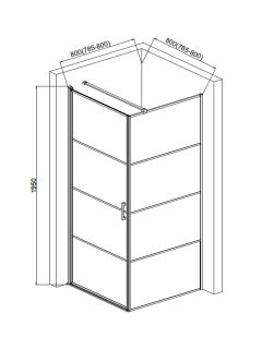 Душевой уголок AQUAme AQM5215-LH-8 80x80см чёрный матовый